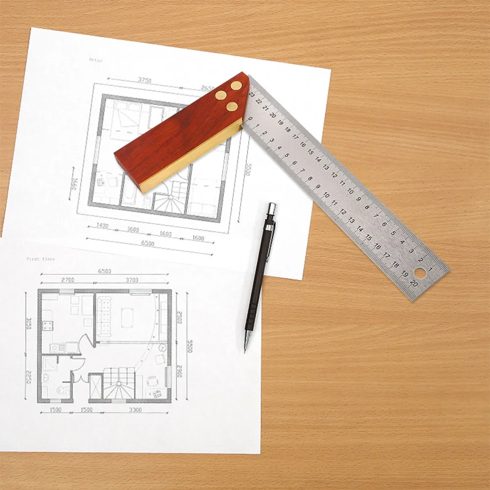 

1pc L-shaped Woodworking Angle Ruler Square Ruler Carpenter Measurement Tools