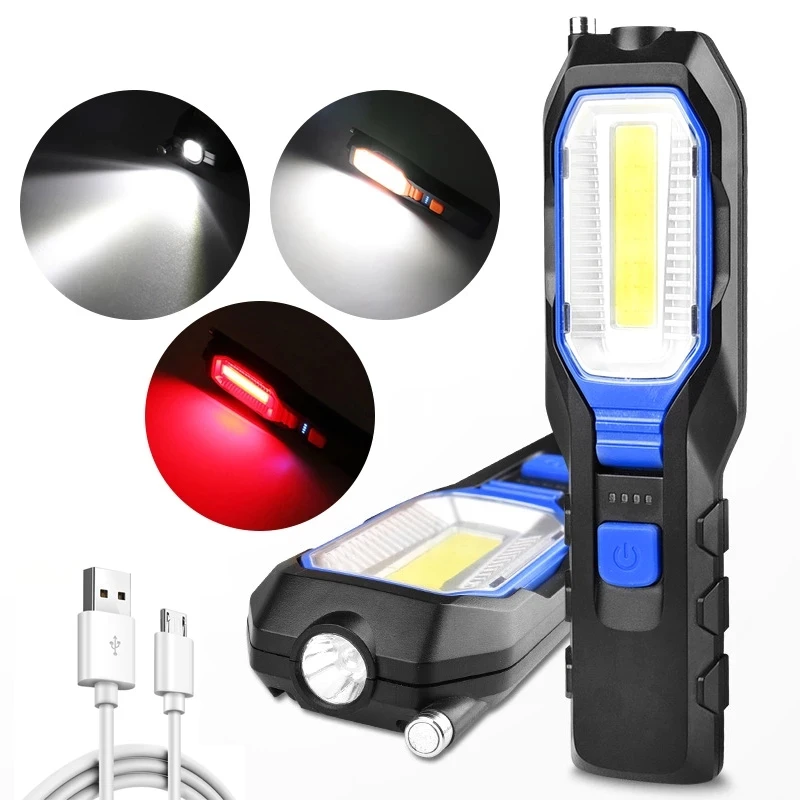 

XANES Double Light 800lm USB Rechargeable COB LED Work Lantern Power Bank Flexible Magnetic Inspection Lamp Emergency Torch