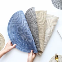 japanese cotton yarn pot pad thermal insulation pad round cup pad hand woven meal anti slip bowl pad placemats for table coaster