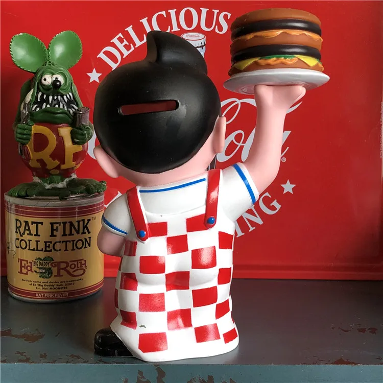 1PC Big Boy B-BOY Hamburger Piggy Bank Coin Box Toys Vogue America Classic Cartoon Resin Action Figure In New gift | Игрушки и хобби