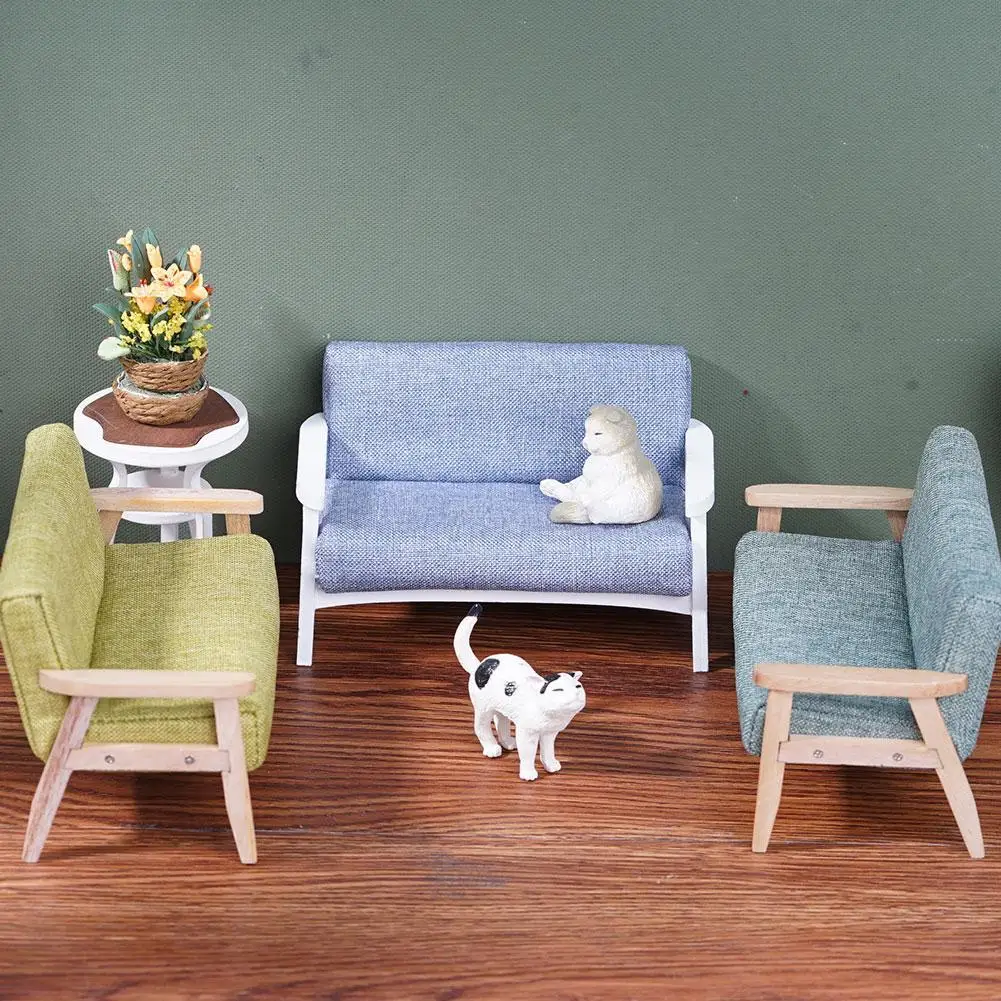 

Модель 1/12 года, миниатюрная мебель для кукольного домика, японское кресло, двойной диван