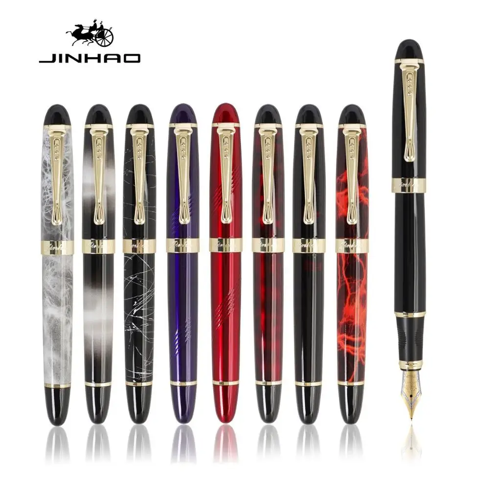 Jinhao классический авторучка роскошный золотой отделкой Iraurita наконечник средней