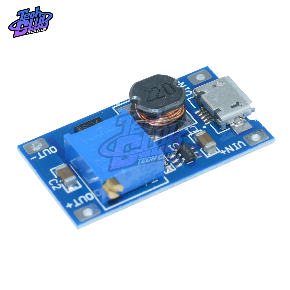 10 шт./лот MT3608 Регулируемый Модуль Boost 2 А Повышающий с MICRO USB в-24 в до 5 В 9 12 28 LM2577 |