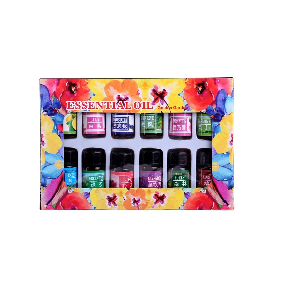 

12 Kinds Skin Care 12 PCS Water-soluble 100% Pure Lavender Essential Oils Pack Set For Aromatherapy Massage Spa Bath Fragrance