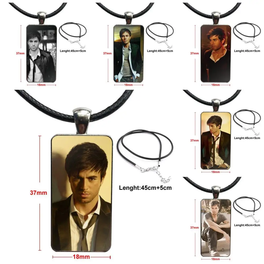 

For Women Wedding Spanish Singer Enrique Iglesias Brand Steel Color Jewelry Fashion Statement Necklace Glass Necklaces Pendants