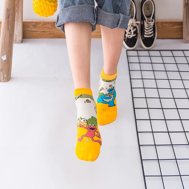Harakuju women cute cartoon individuality short socks unisex funny hipster Christmas Halloween gift socks