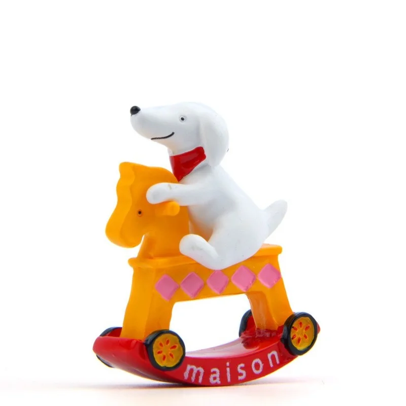 

Resin Puppy Trojan Horse Statuette Desktop Flower Pot Decoration Shooting Scene Building Christmas Window Ornaments Home Decore