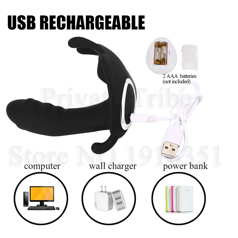 Силиконовый вагинальный фаллоимитатор в форме бабочки с беспроводным