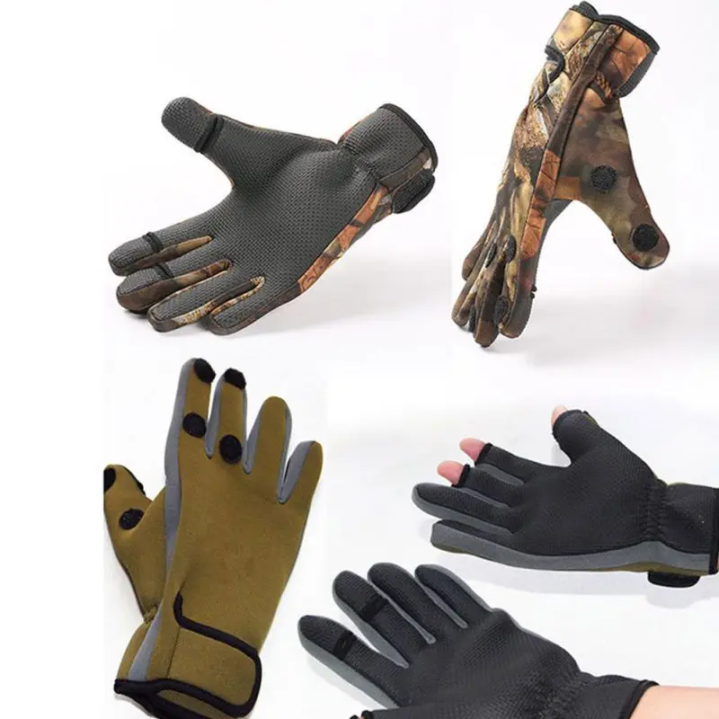 

Winter Waterproof Gloves Warm And Comfortable Outdoor Fishing Gloves Portable Three Finger Cutting Fishing Gloves