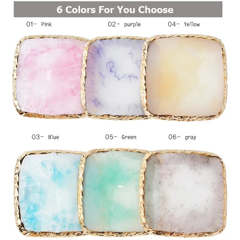 1 шт. Палетка из натурального камня смолы цветные накладные ногти