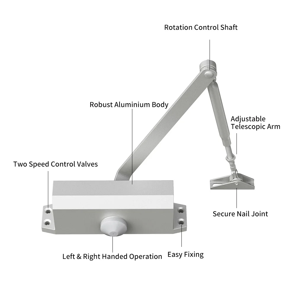 Дверной ограничитель регулируемые гидравлические автозаборы из литого алюминия