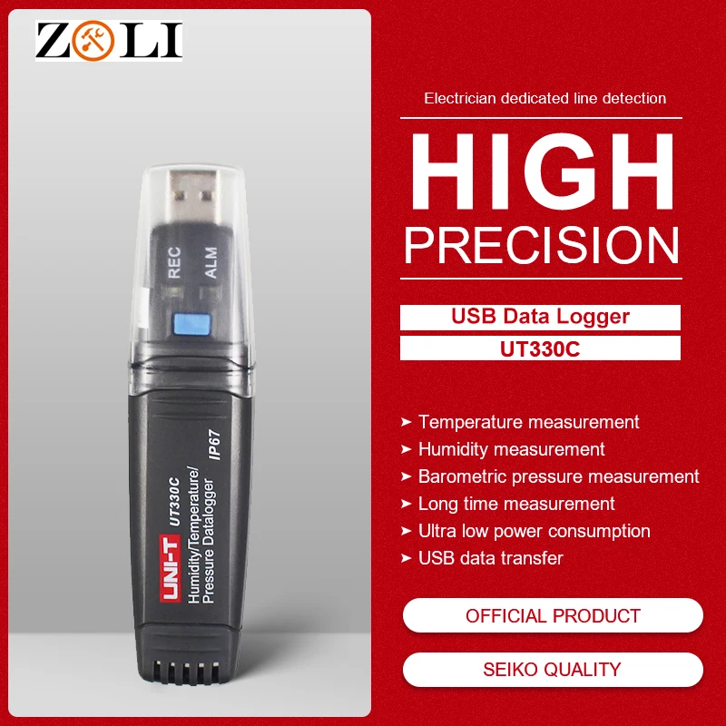 UNI-T UT330C IP67 мини USB Температура регистратор данных влажности Регистраторы воздушный тестер регистратор данных измеритель срока хранения 3in1 UT330C