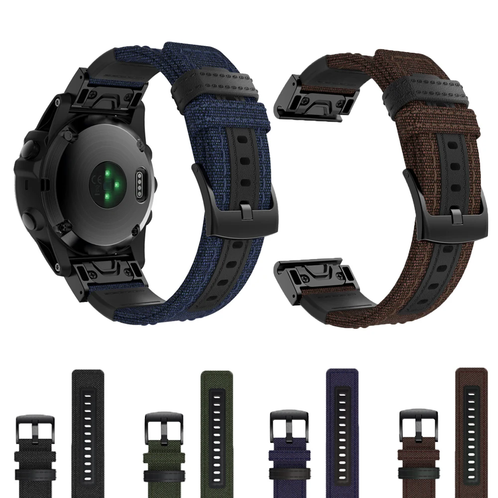 Ремешок для Garmin Fenix 6X 6 5 Pro 5X Plus 3 3HR 935Fenix5 нейлоновый сменный Браслет наручных часов