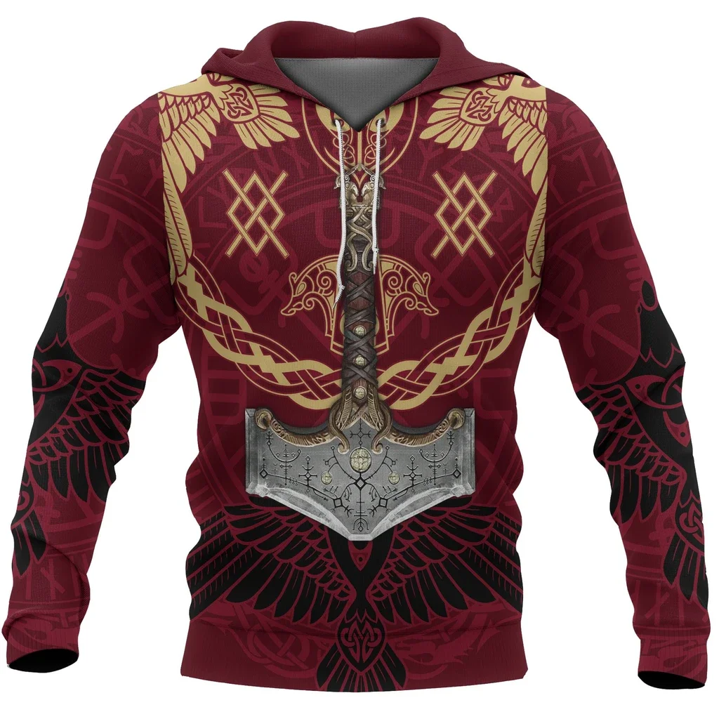 

X-Safala Viking Tattoo Raven Odin 3D All Printed Hoodie Man Women 1 Harajuku Outwear Zipper Pullover Sweatshirt Casual Jacket