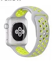 Мягкий силиконовый спортивный ремешок для apple watch ремешок 40 мм 44 мм браслет для iwatch 5 4 3 2 1 дышащий ремешок для часов 42 мм 38 мм - Цвет ремешка: siliver yellow