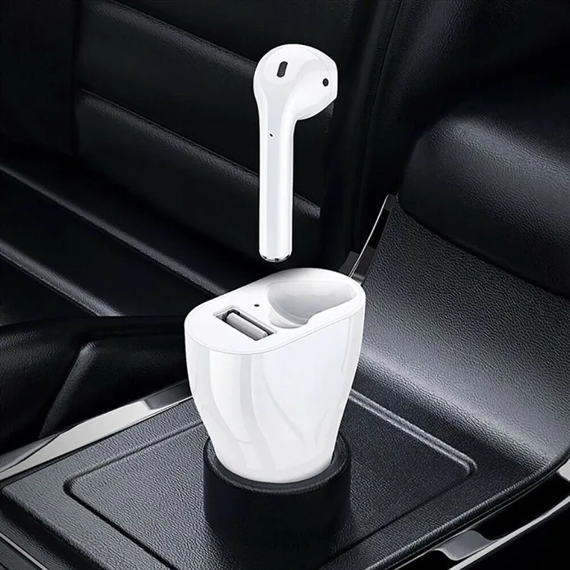 Новинка, портативное автомобильное зарядное устройство, одна гарнитура, USB, Беспроводная зарядка, автоматическое подключение, Bluetooth 5,0, гарнитура, прикуриватель
