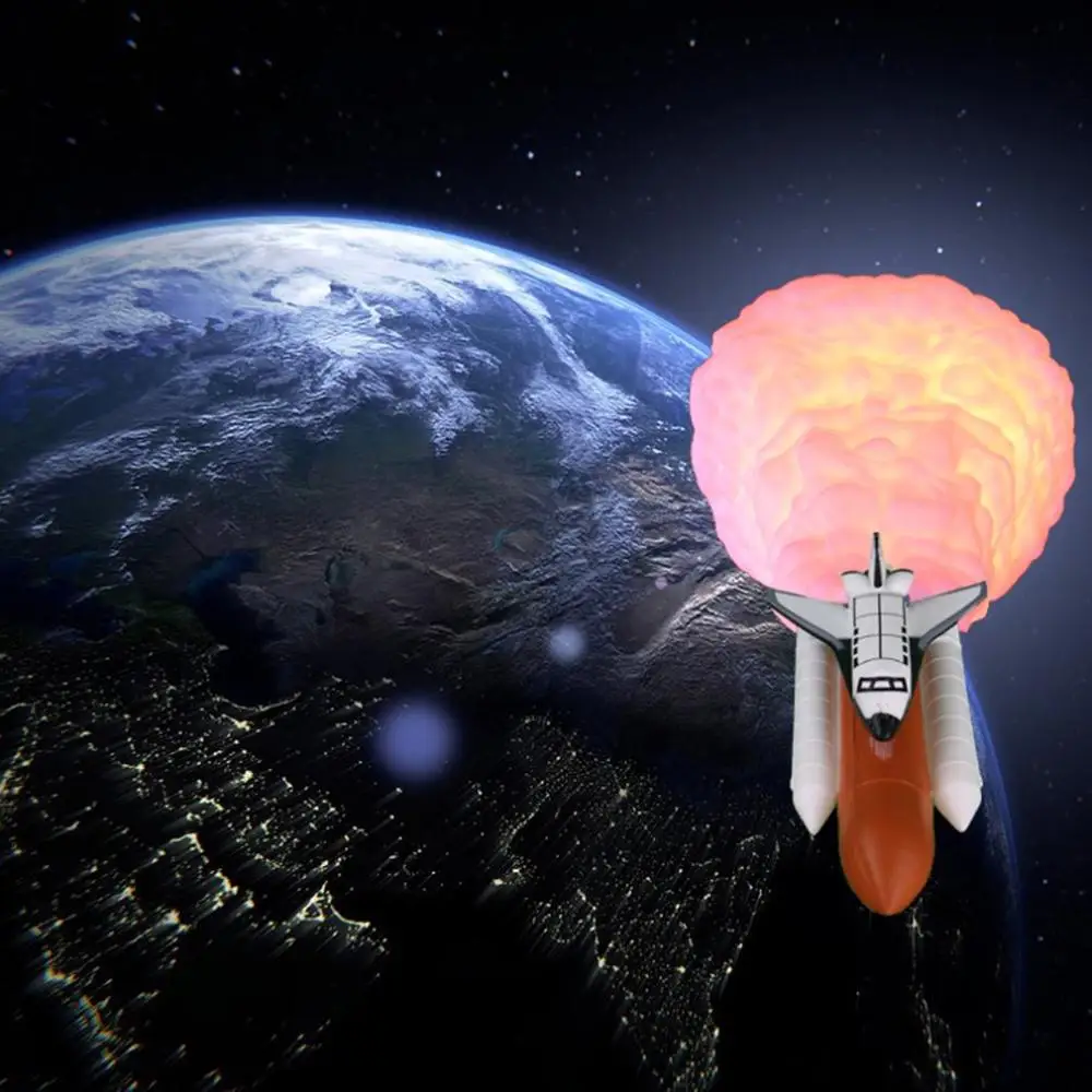 

3D Printing Space Shuttle Lamp A-typed Rocket Lamp USB Rechargeable LED Night Light Decoration Lamp Light For Space Lovers