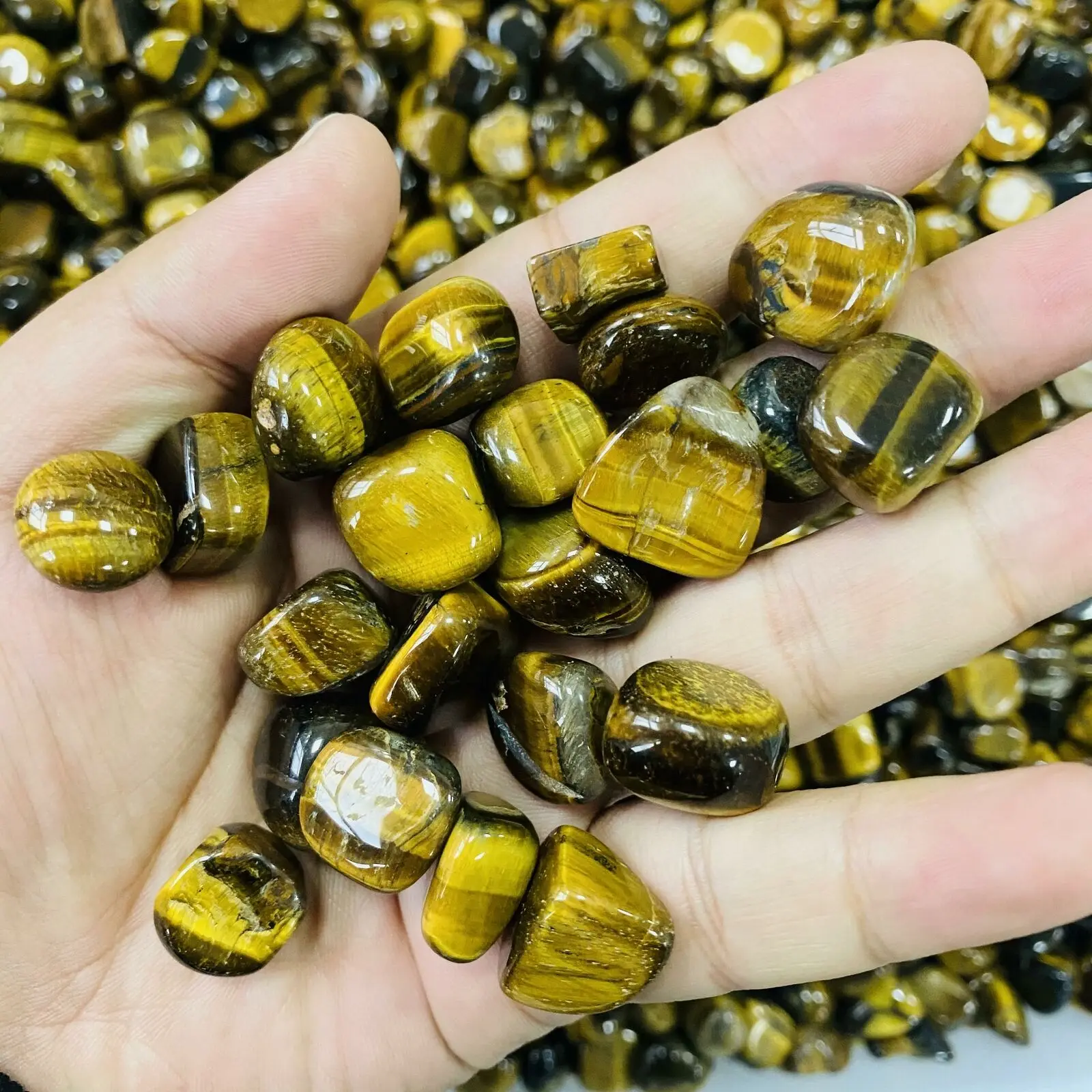 

Natural tiger eye stone undiamonded pine beads DIY jewelry earrings decoration
