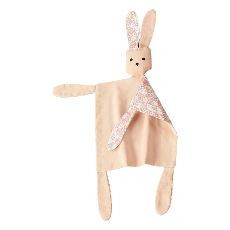 

J2FF Baby Soother Appease Towel Bib Soft Animal Rabbit Doll Teether Infants Comfort Sleeping Nursing Cuddling Blanket Toys Gifts