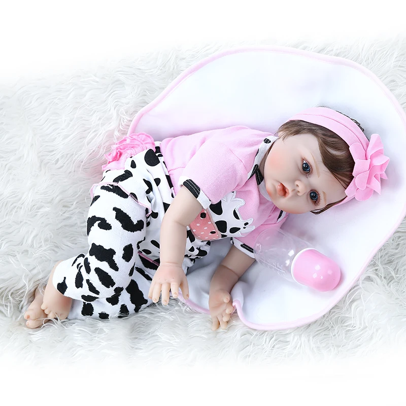 55CM lovely girl pinky reborn babydoll lifelike soft silicone flexible touch adorable real newborn baby size cuddely weigh | Игрушки и