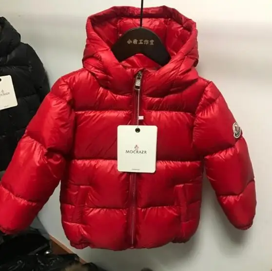 Children outwear boy and girl winter warm hooded coat children cotton padded clothes boy down jacket kids winter solid jackets - Цвет: Красный