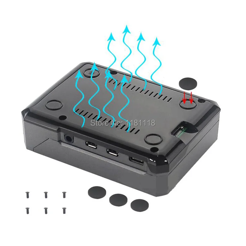 Чехол слайдер из алюминиевого сплава для Raspberry Pi 4 model B с магнитной присоской pi