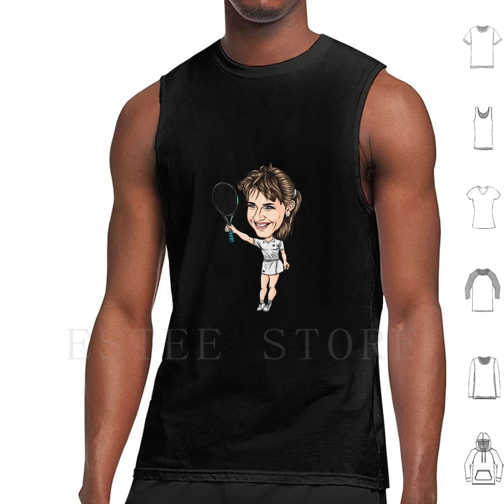 Майка Steffi Graf спортивный топ без рукавов с мультяшным рисунком подходит для игры в
