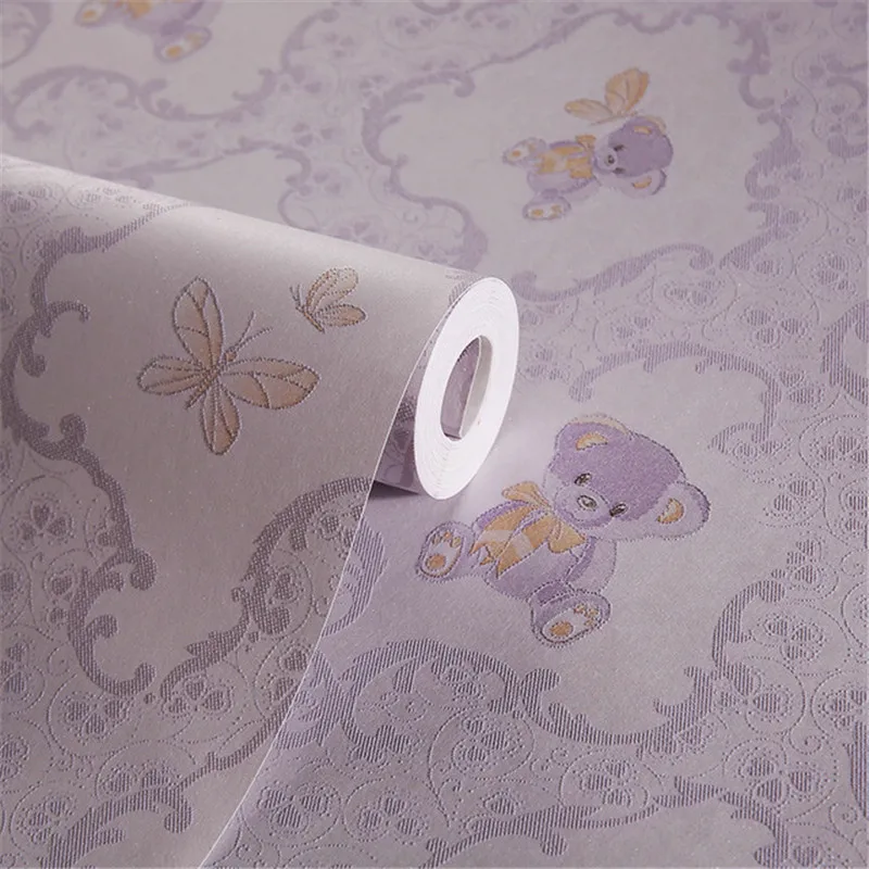 

Wallpaper For Kids Room Cute Non-woven Wallpaper Butterfly Bear Dandelion 3D Wall Paper Roll Living Room Bedroom Home Decor