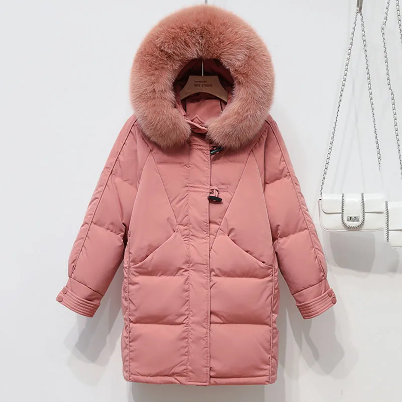 

Student Women Short Natural Fur Collar Down Jacket 2020 New 90% White Duck Down Winter Jacket Casual Parka Overcoat Abrigo Mujer