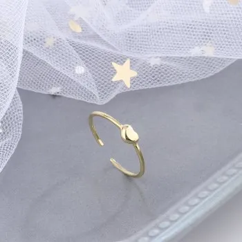 

925 Sterling Silver Girl Heart Ins Net Red Niche Design Japanese and Korean Glossy Love Student Ring Index Finger Ring