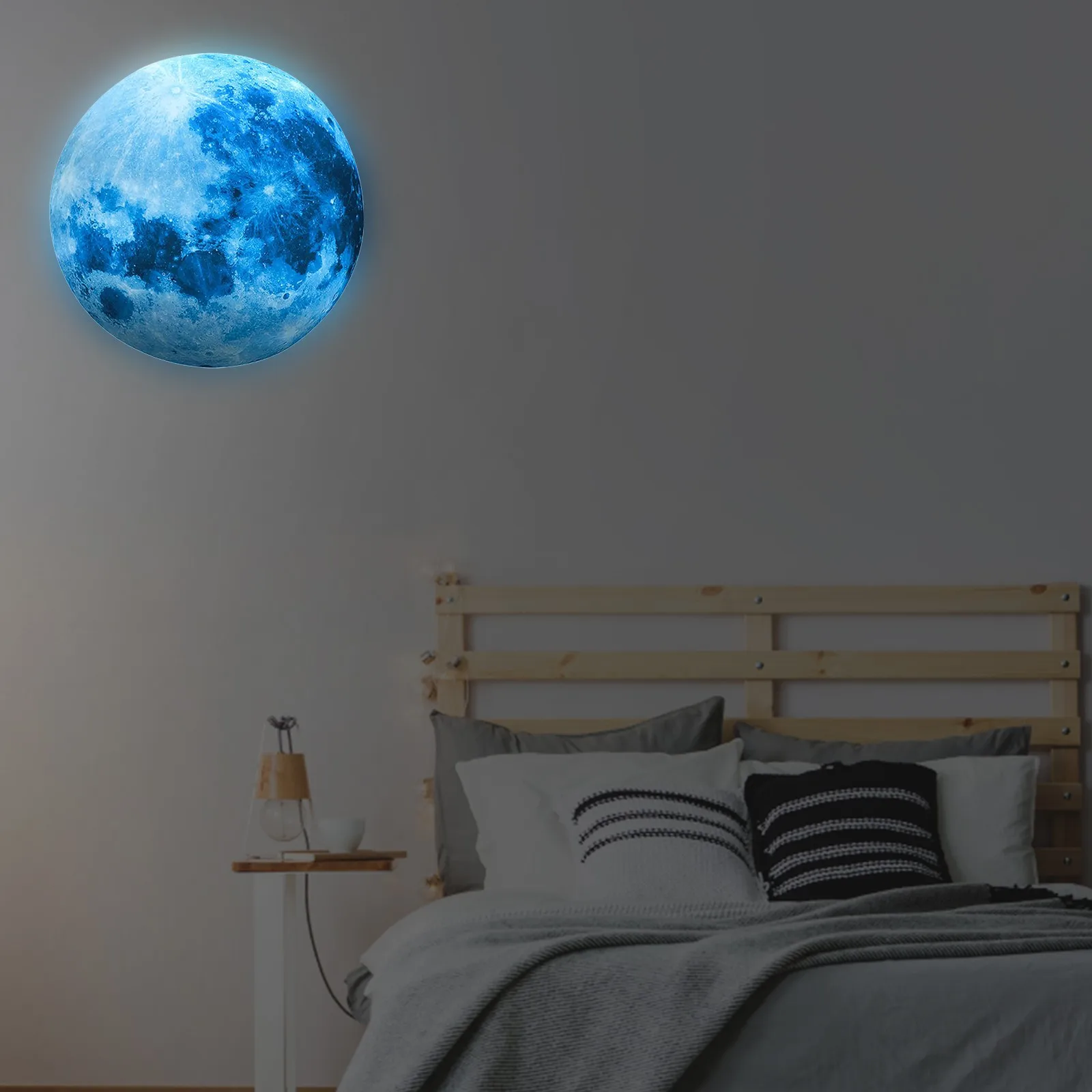 Светящаяся настенная 3D наклейка в виде Луны планеты солнечной системы