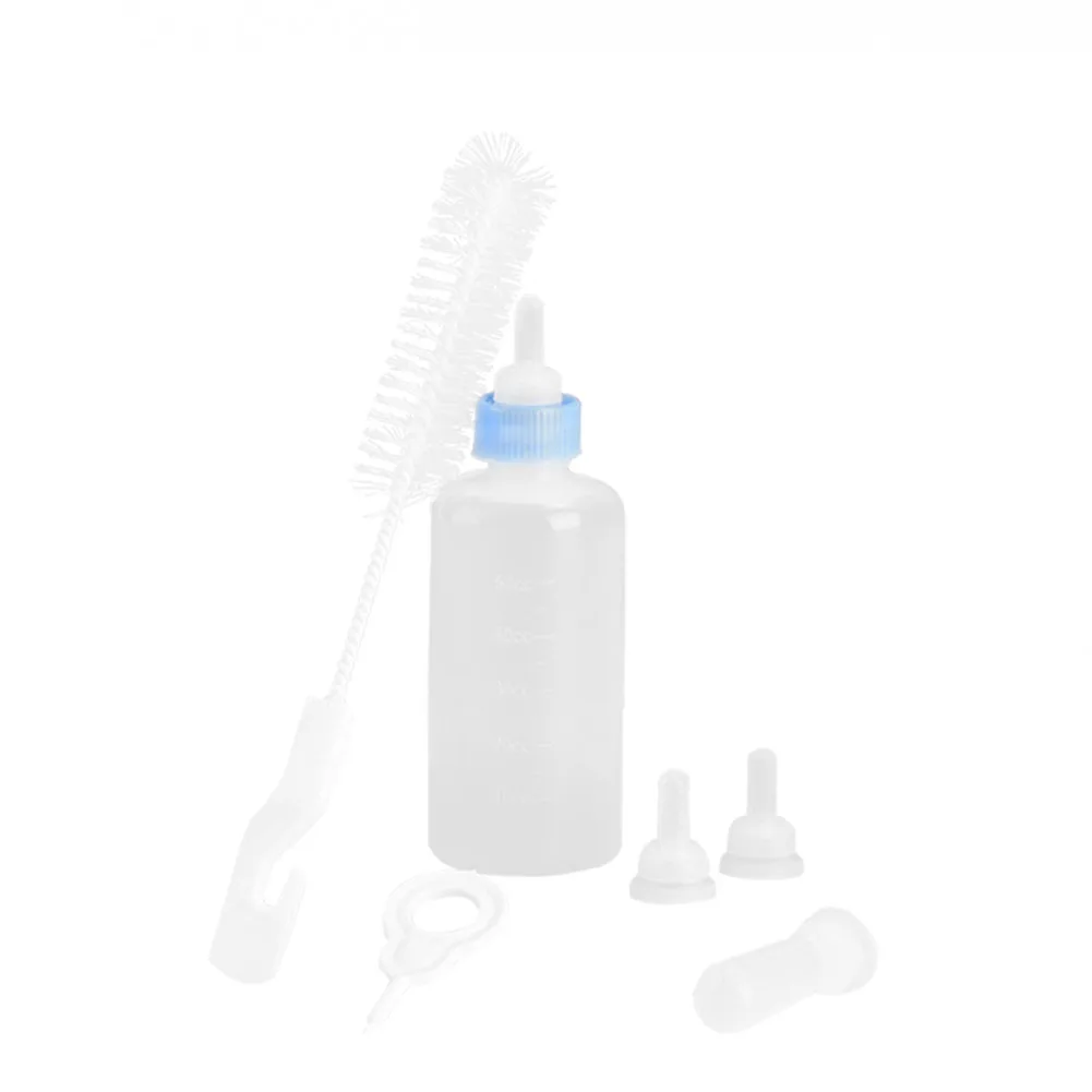 Portable Feeding Bottle Set with Brush Pacifiers Silicone Pet Baby Nursing Dog Cat Water Milk Feeder for Puppy Kitten