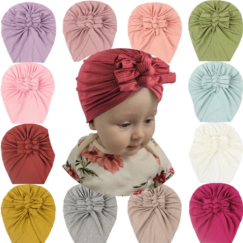 

Детская однотонная детская шапка с бантом для новорожденных девочек реквизит для фотосъемки на весну осень тюрбан Детские реквизиты