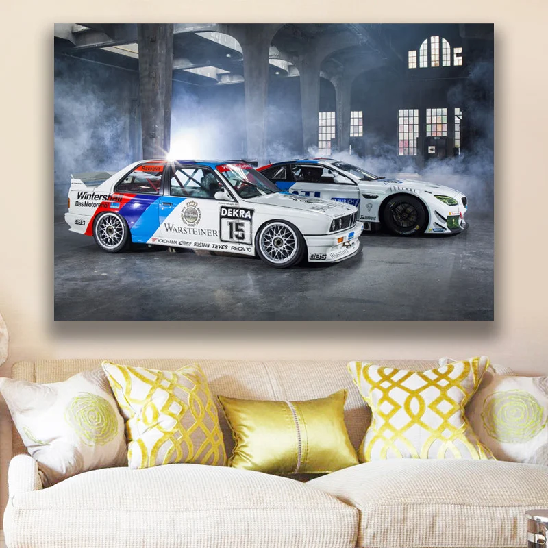 

Modern Canvas Paintings Supercars B M W Tuning M6 E30 Racing Car Picture Poster and Print Wall Art for Living Room Decor Cuadros