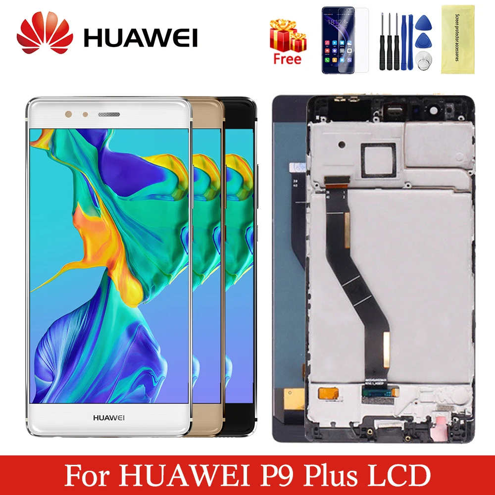 Супер AMOLED для 5," huawei P9 Plus ЖК-дисплей+ сенсорный экран панель дигитайзер сборка Замена