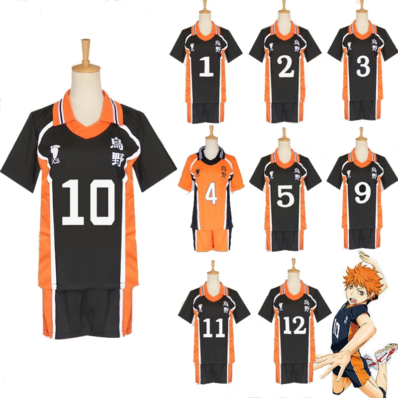 

Аниме Haikyuu Cosplay Костюм Karasuno старшая школа волейбол клуб Hinata Shyouyou Kageyama Tobio спортивная одежда Джерси Униформа