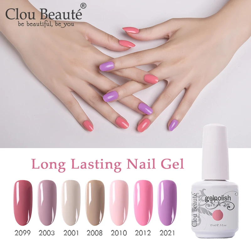 Clou Beaute, 15 мл, Гель-лак для ногтей, для маникюра, стойкий лак, Гель-лак, Премиум качество, УФ светодиодный, Цветной Гель-лак для ногтей