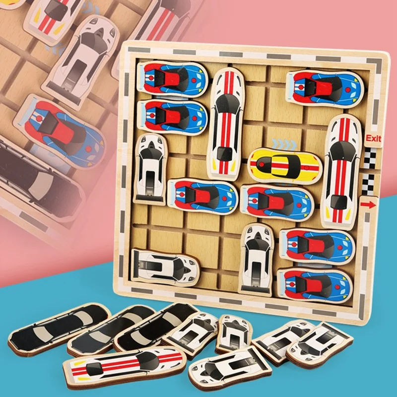 

New Sale Funny Move Car Table Board Game Wooden Toys Educational Toys for Kids Interactive Puzzle Game Brain Training