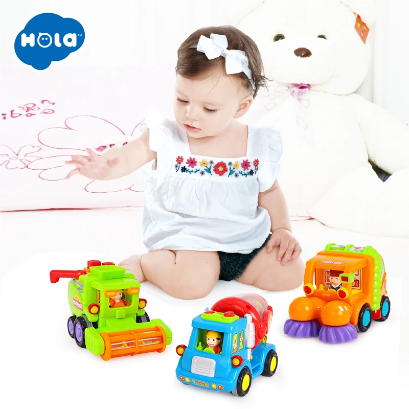 HOLA игрушки 386 оптовая продажа Детские Push &amp Go фрикционные игрушечные грузовики
