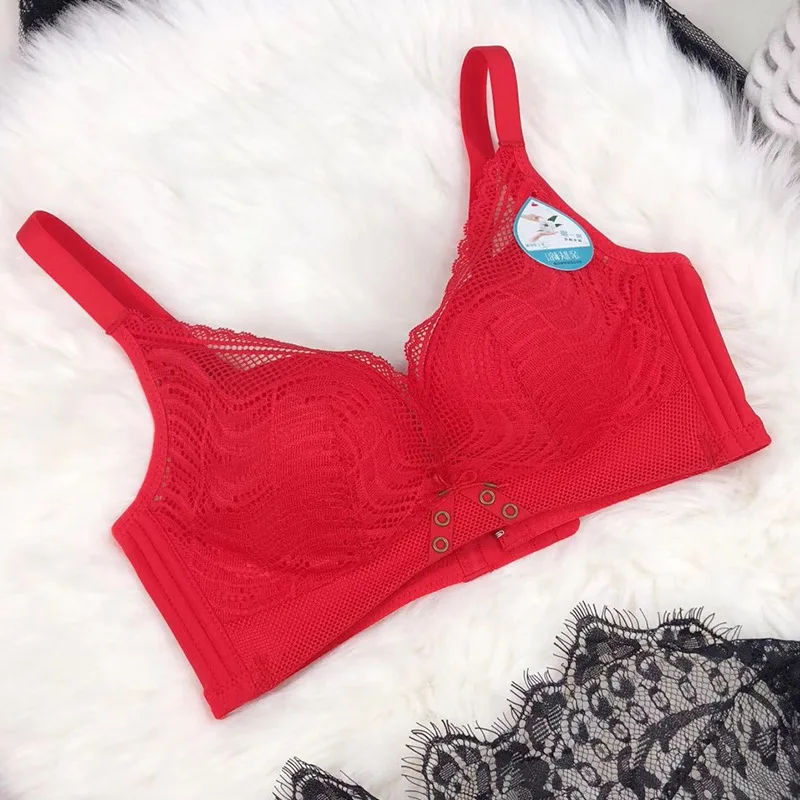 

Skin-Friendly Cotton Cloud Sense Comfortable Breathable Wireless Women's Sexy Lace Underwear Gather Push-Up Bra