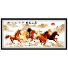 Алмазная 5d картина Стразы, Набор для вышивки крестиком, мозаика из круглых страз сделай сам, восемь лошадей