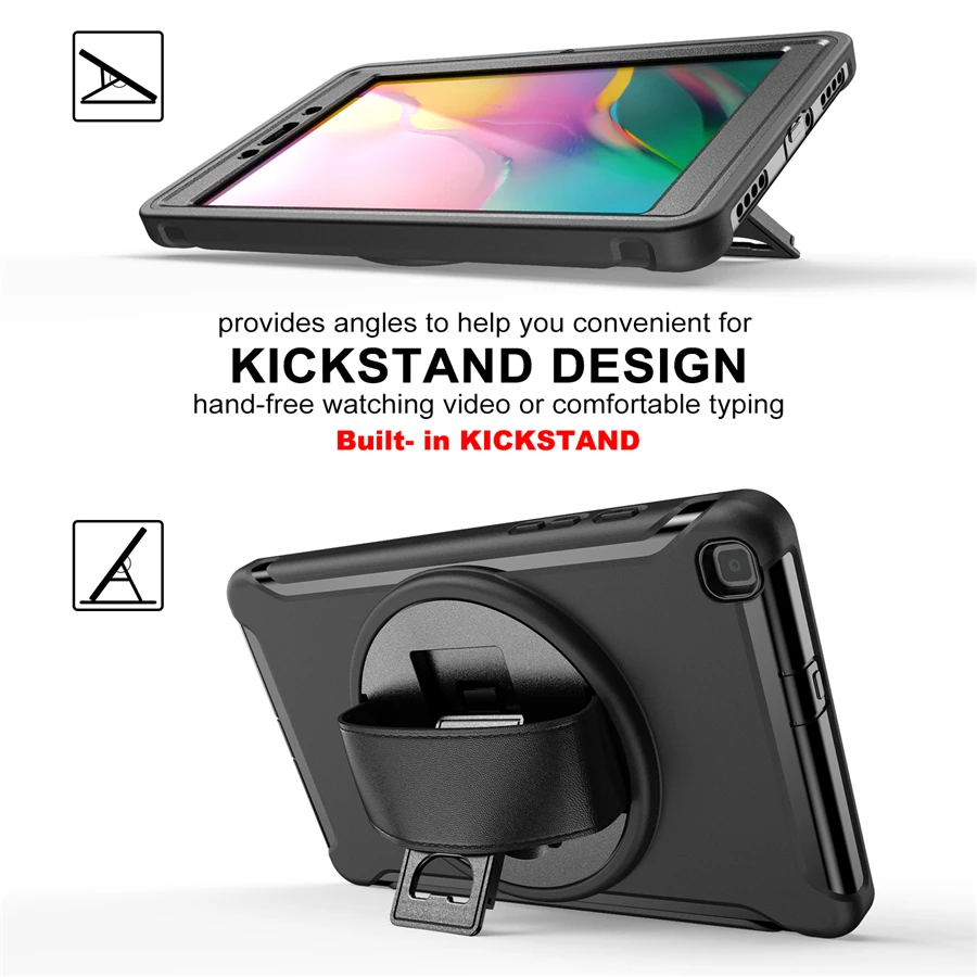 Tablet Case for Samsung Galaxy Tab A 8.0 2019 SM-T290 SM-T295 Shockproof Kids Safe PC Silicon Hybrid Stand Full Body Cover Coque |
