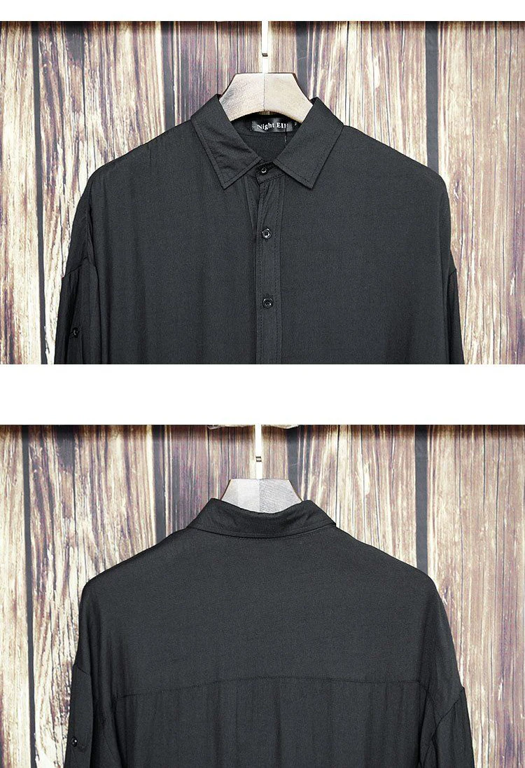 Рубашка Мужская/Женская в стиле панк Idopy Удлиненная блузка хип-хоп с круглым