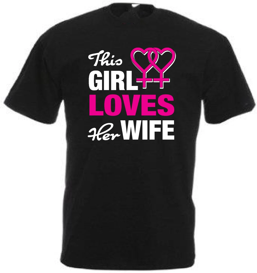 Забавная футболка для геев с героями мультфильма Эта девушка любит свою жена