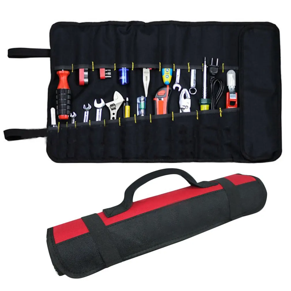 

22 Pockets Hardware Tool Roll Bag Plier Screwdriver Spanner Carry Case Pouch Bag Rolled Up Portable Hardware Holder Oxford Cloth