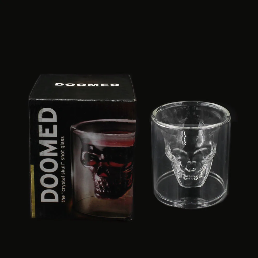 Стеклянная бутылка с черепом креативная Хрустальная винная 75 мл/125 мл/350 мл/550