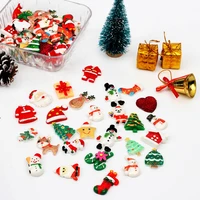 ibows 102030pcs mixed flat back christmas resin cute resins diy jewelry hair bows clips accessories resin cabochons decoration
