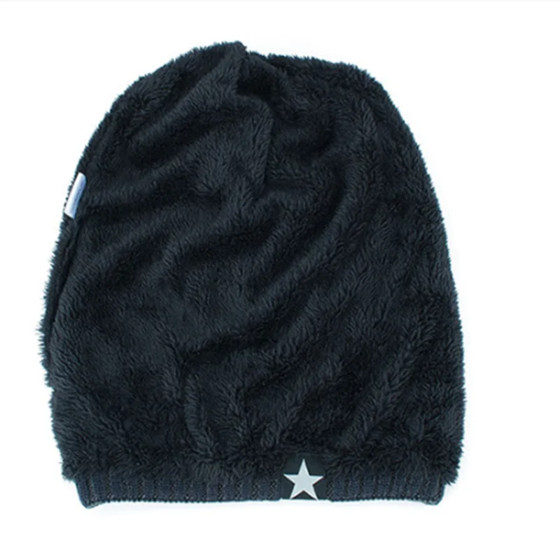 Новинка 2019 Шапка бини унисекс с флисовой подкладкой вязаная шерстяная теплая