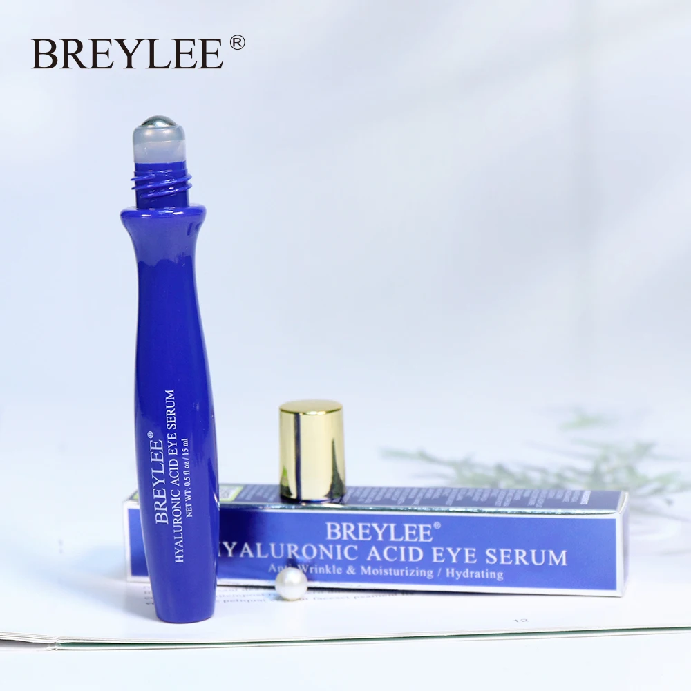 

BREYLEE Hyaluronic Acid Eye Serum Anti Wrinkle Remove Eyes Bag Moisturizer Anti-Aging Anti-Puffiness Eye Massage Roller Cream