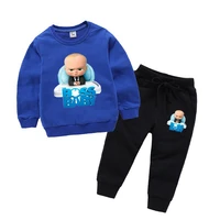 autumn boy and girl funny cartoon tops outfits baby print kids sweatshirts set children topspants set clothing